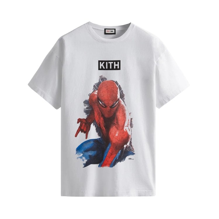 Футболка Kith For Spider-Man Action Vintage Tee 'White', белый - фото