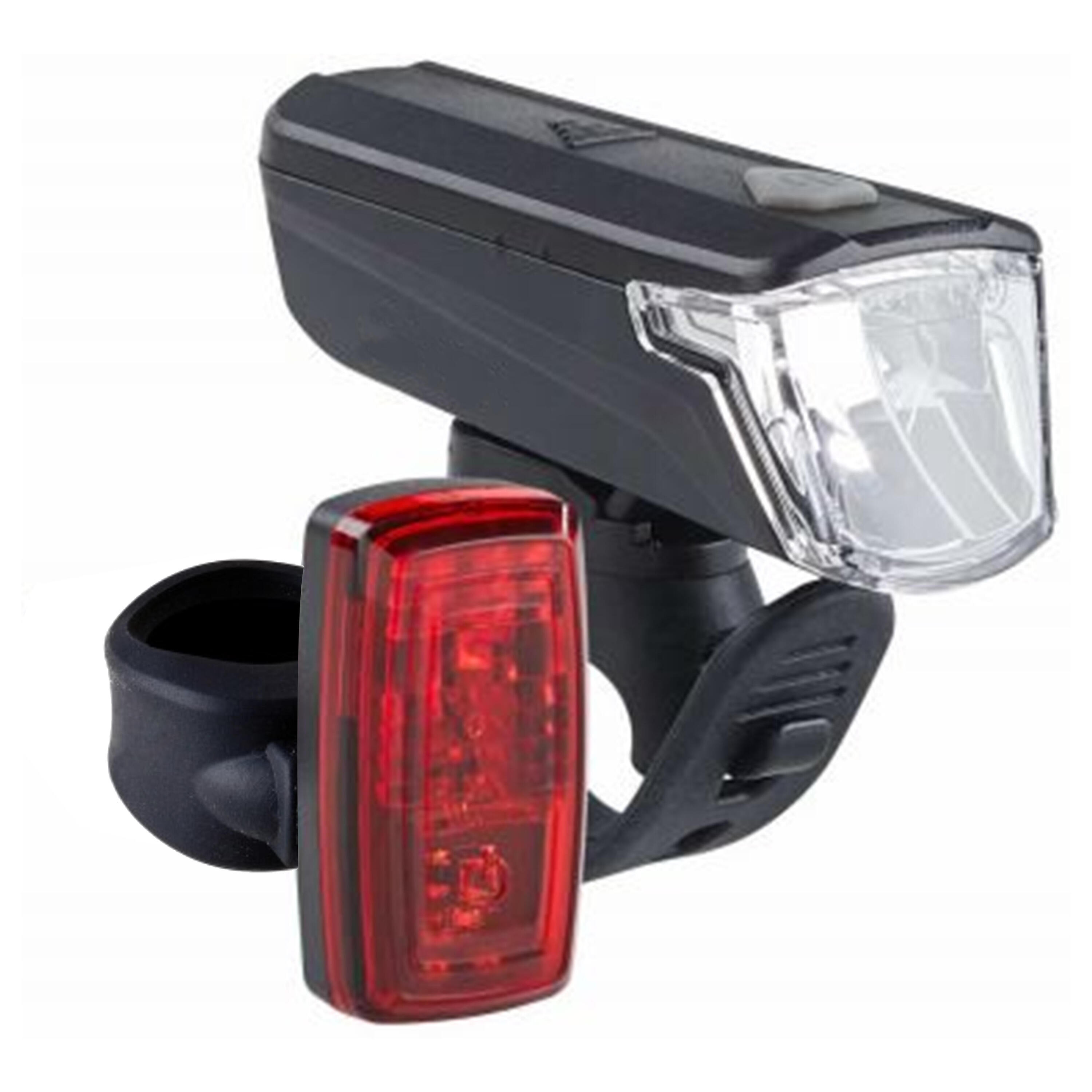 Набор светодиодных фонарей для велосипеда передний и задний на батарейках ST 110 Elops фото