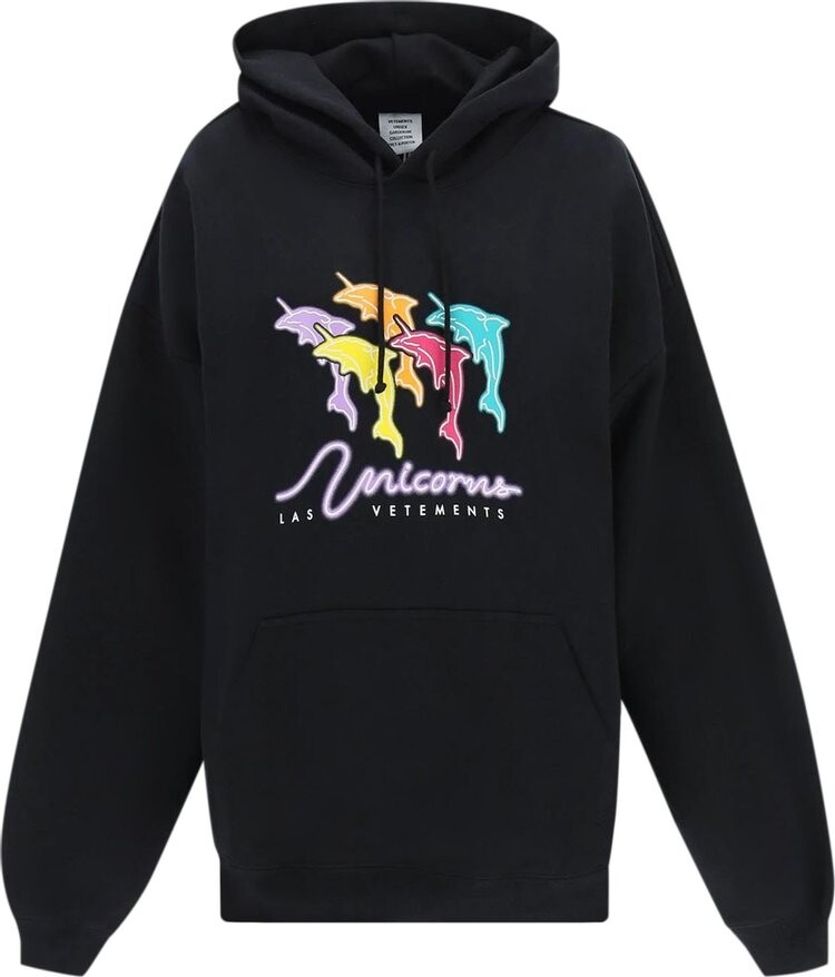 

Худи Vetements Dolphin Unicorn Hoodie 'Black', черный