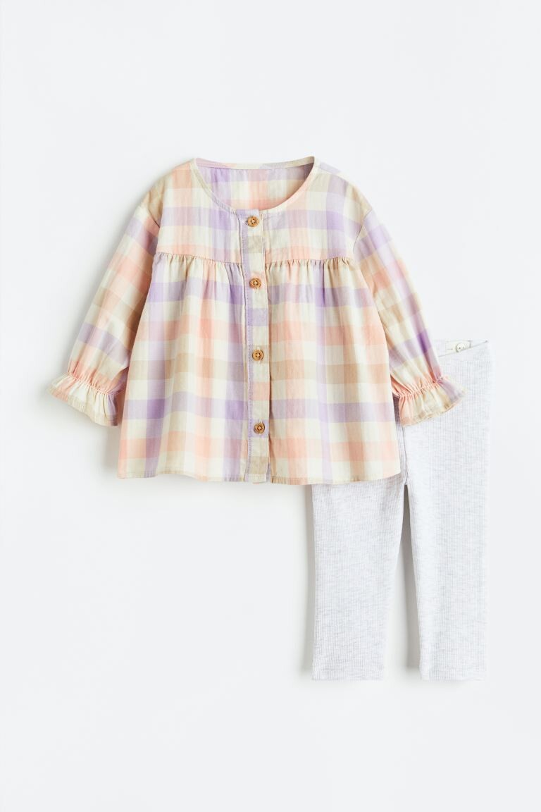 

Набор из 2 предметов H&M, светло-розовый/клетка
