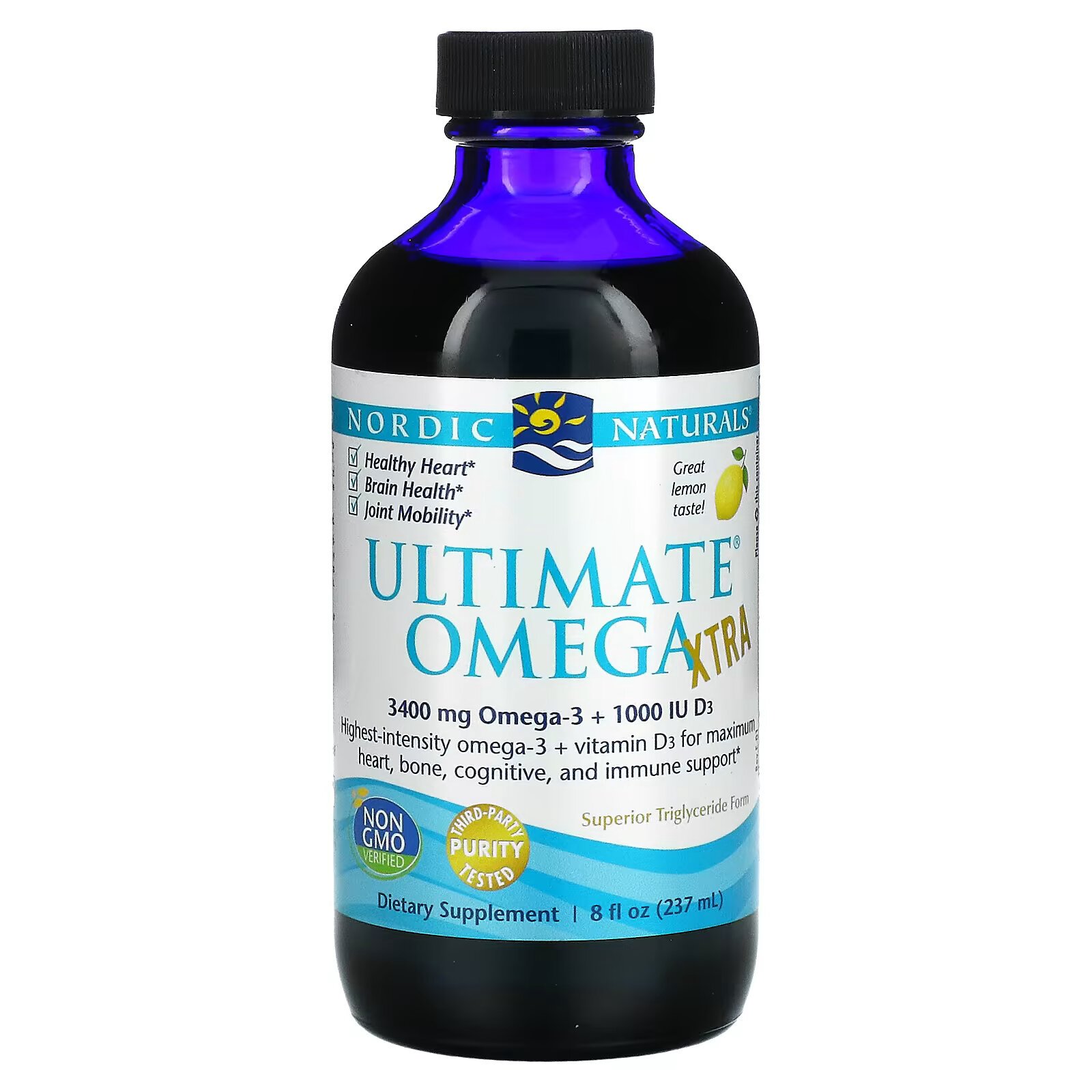 Nordic Naturals, Ultimate Omega Xtra, лимон, 8 жидких унций (237 мл) - фото