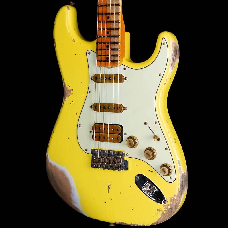 

Fender Custom Shop Alley Cat Stratocaster 2.0 Heavy Relic Maple Board HSS Vintage Trem Graffiti Yellow