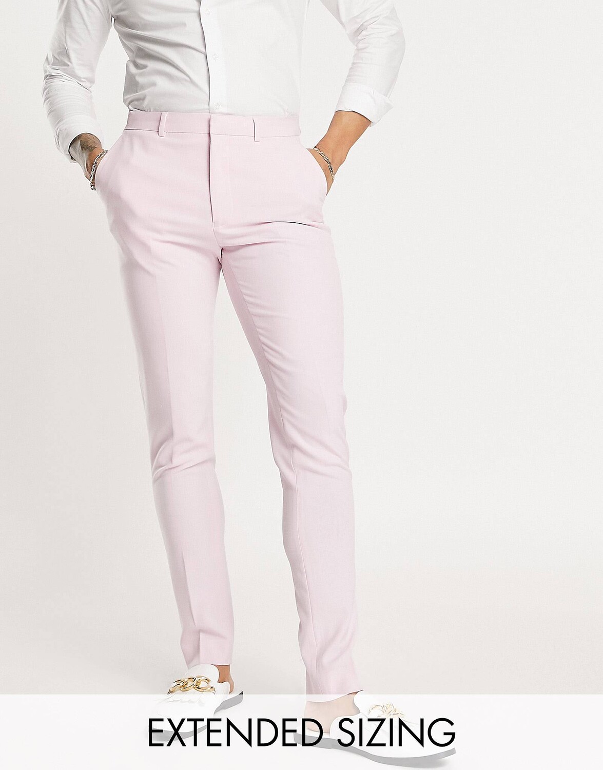 

Розовые элегантные брюки скинни ASOS DESIGN, Розовый
