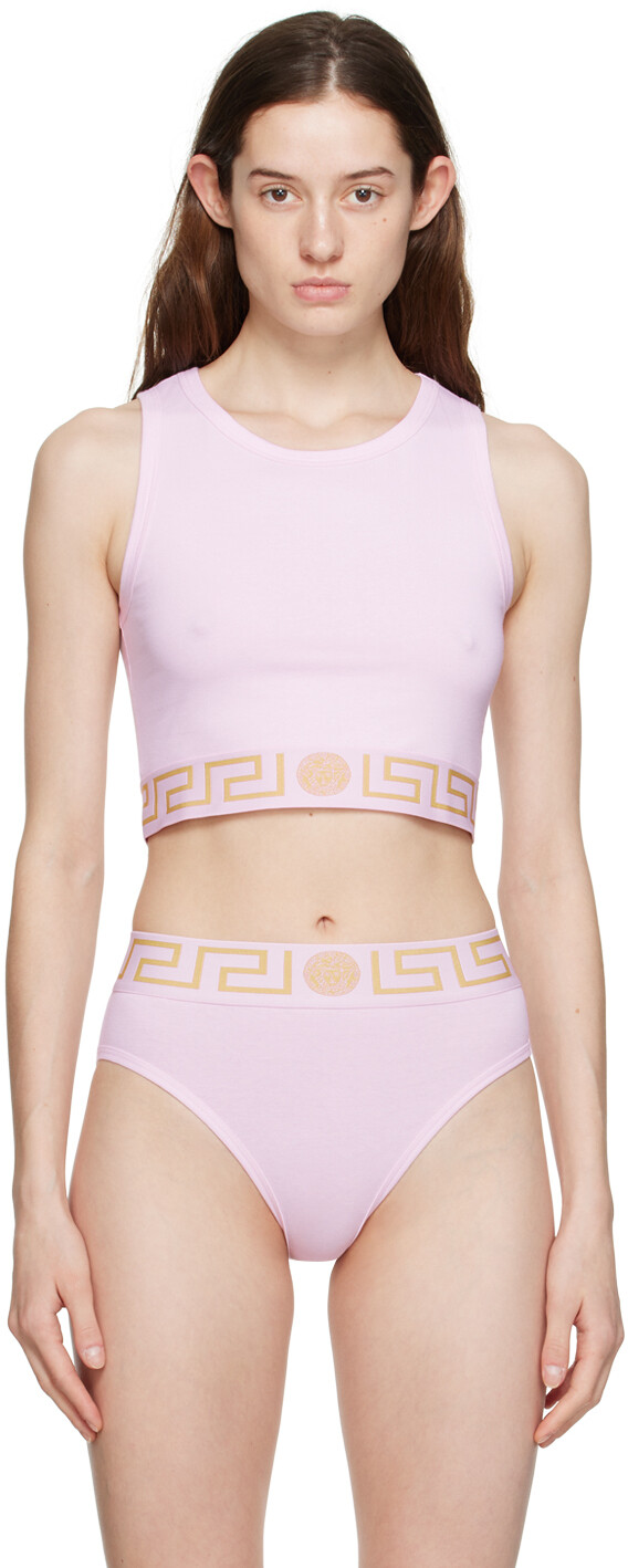 

Розовая майка с каймой Greca Versace Underwear