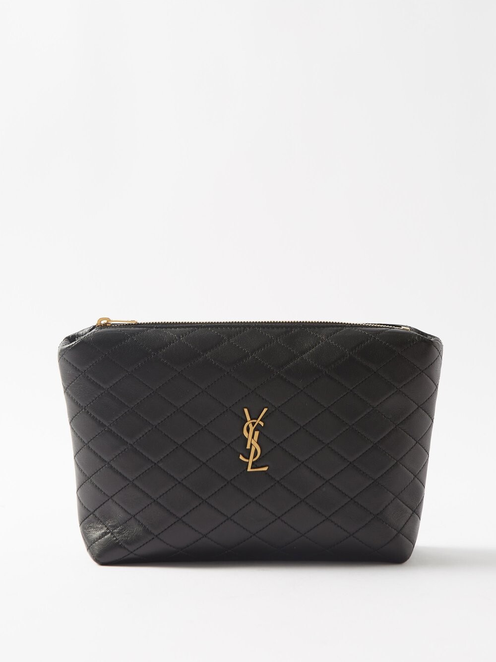 

Стеганая кожаная сумка gaby Saint Laurent, черный