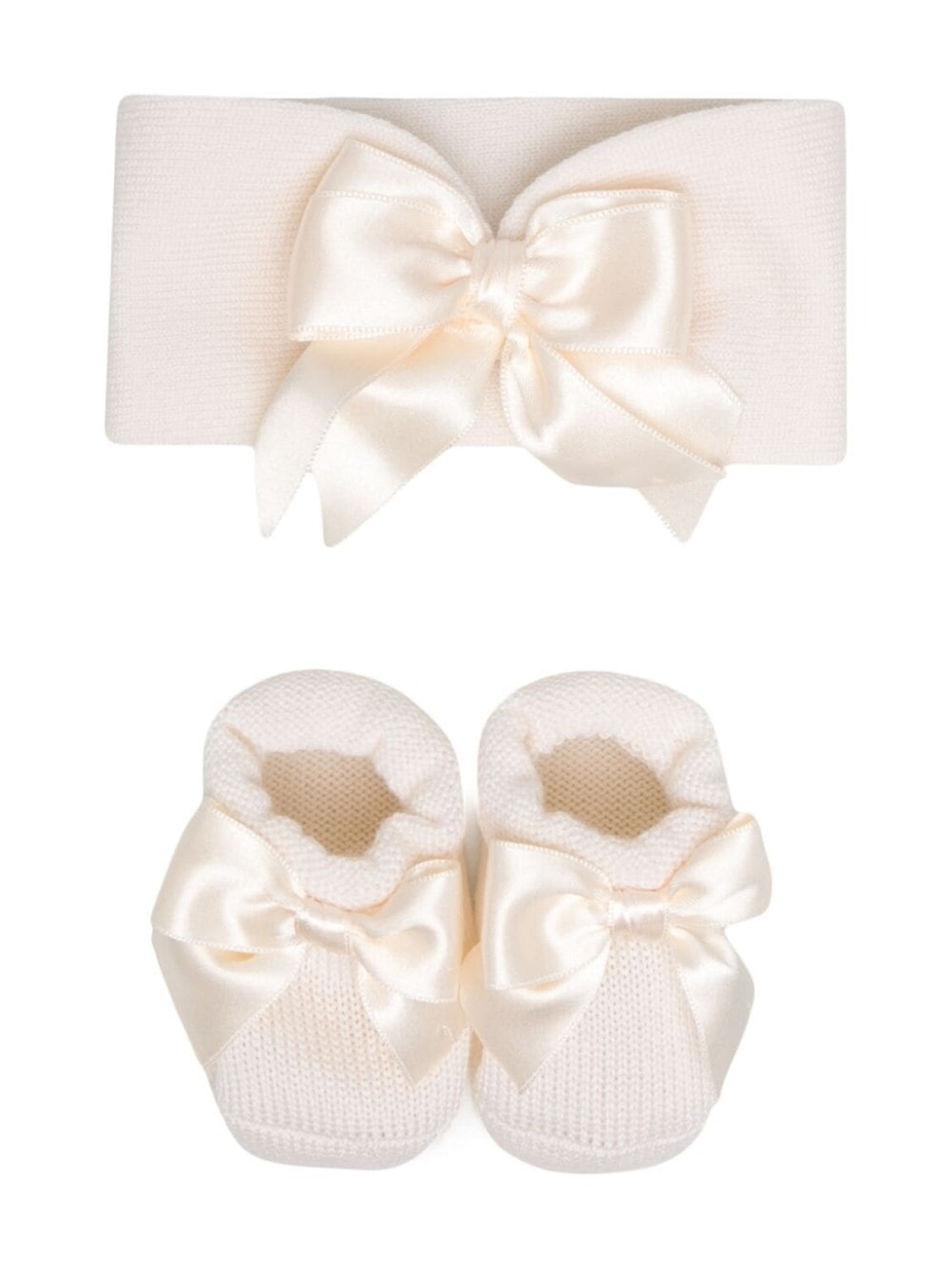 

La Perla Kids вязаный комплект с бантами, серый