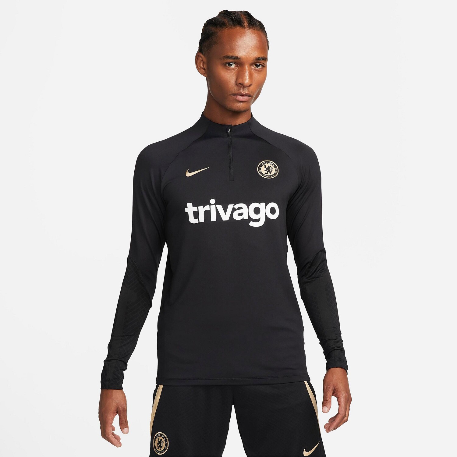 

Мужская вязаная футболка для футбольных тренировок Nike Chelsea FC Strike Dri-FIT, черный
