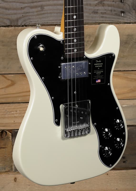 Fender Limited Edition American Vintage II '77 Custom Telecaster Электрогитара Olympic White с футляром Fender Limited Edition American II '77 Custom Telecaster Electric Guitar w/ Case limited edition custom shop chrome gold black neck plate for st tele electric guitar including screws