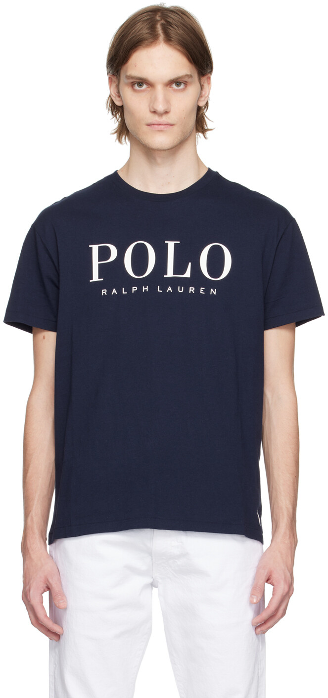 

Темно-синяя футболка с принтом Polo Ralph Lauren