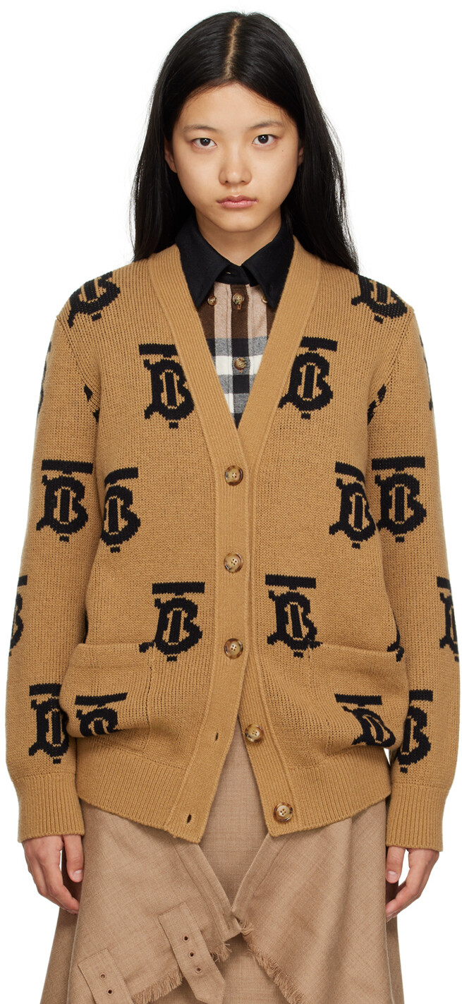 

Коричневый кардиган с монограммой Burberry