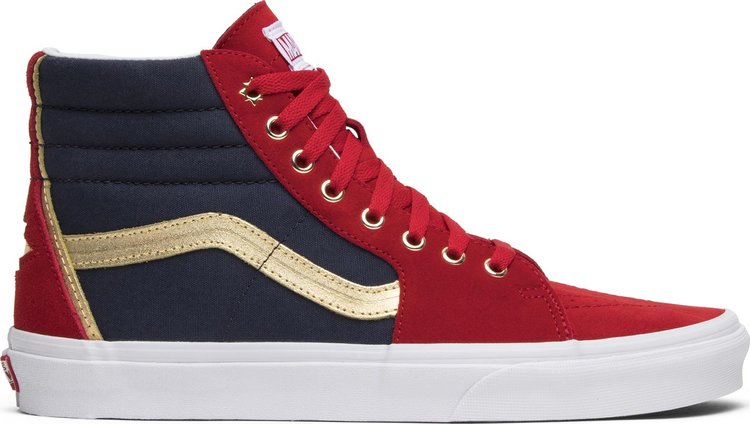 Captain marvel vans cheap sk8 hi