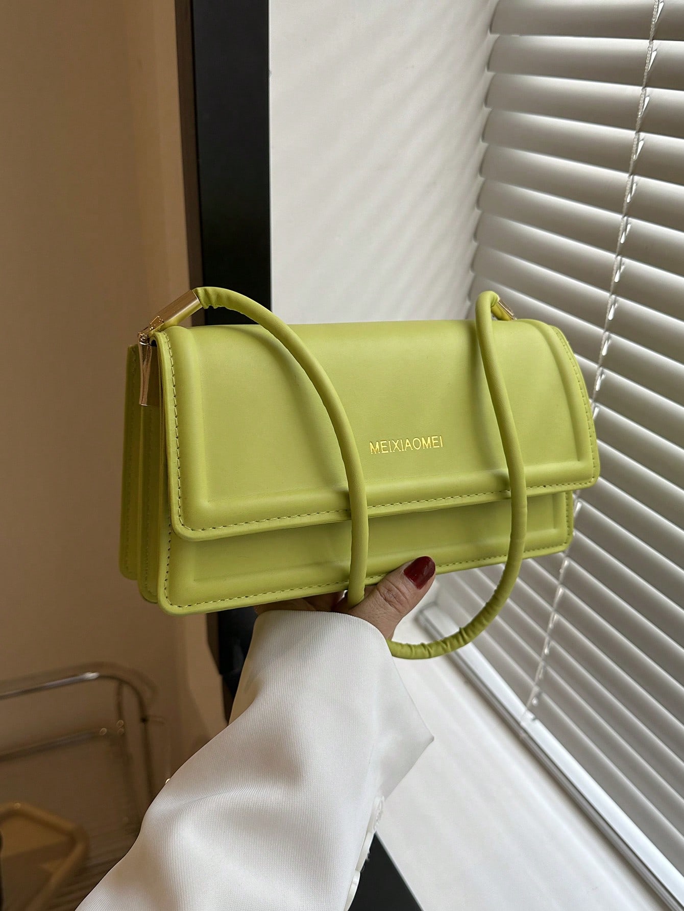 модельное агенство fashion style Модная однотонная винтажная простая и элегантная сумка на одно плечо, зеленый