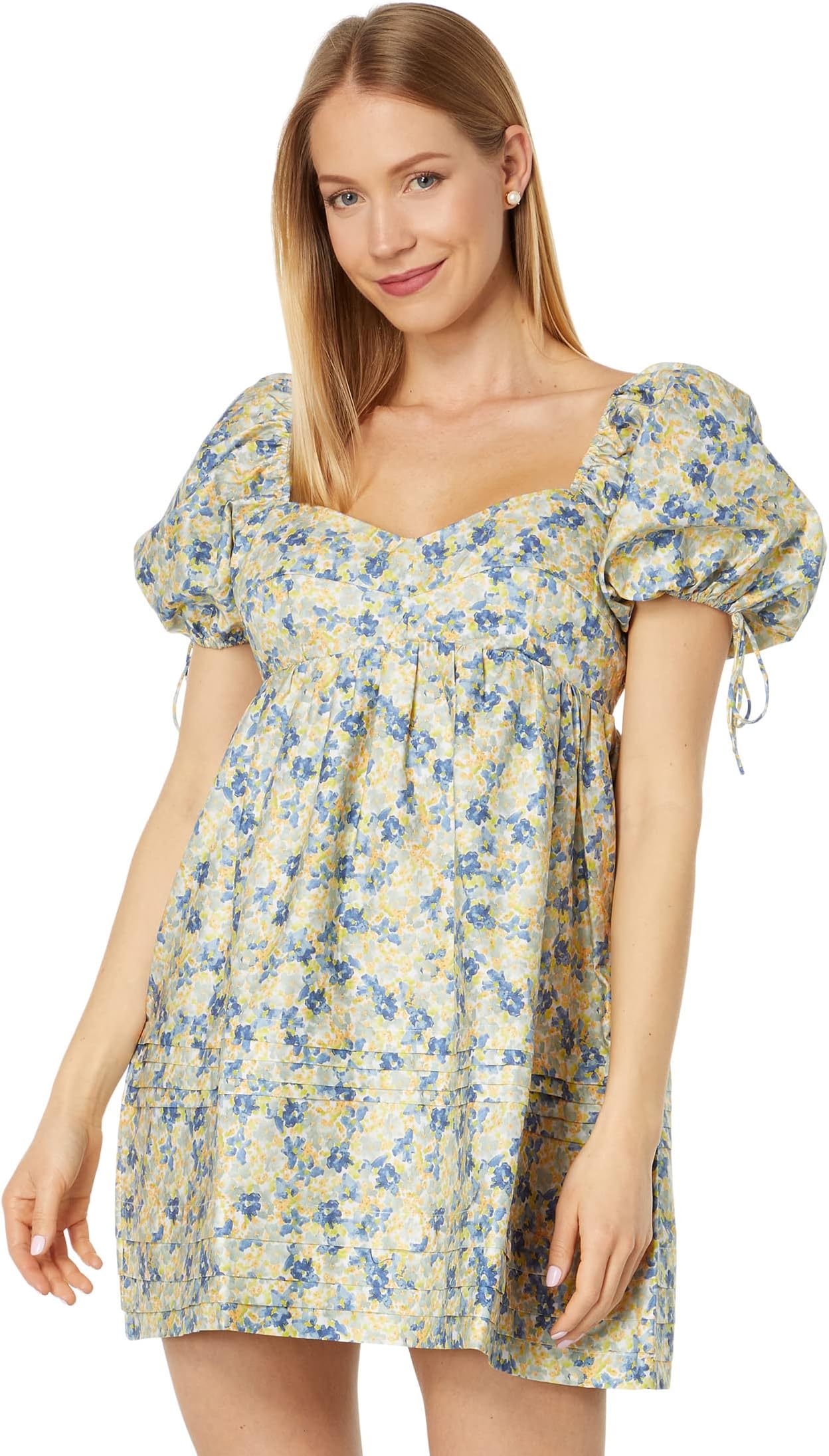 Платье Babydoll с цветочным принтом English Factory, цвет Blue Multi