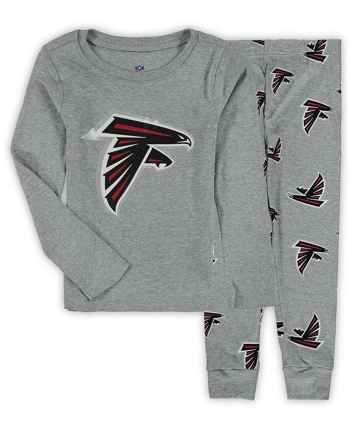 

Серый комплект для сна с футболкой и брюками с длинными рукавами Atlanta Falcons для мальчиков дошкольного возраста Outerstuff