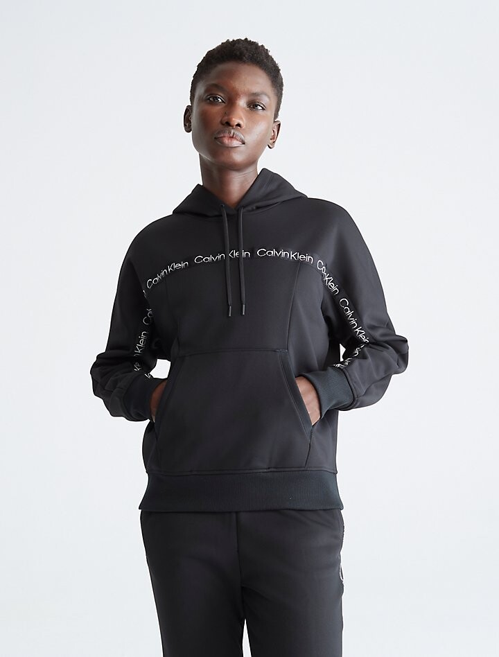 

Толстовка с капюшоном Active Icon Logo Tape Calvin Klein, черный