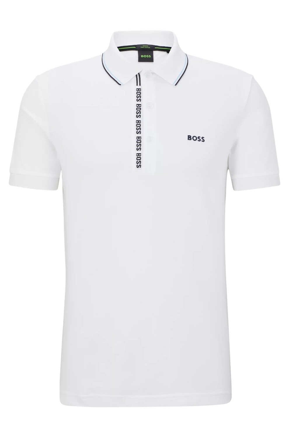 

Рубашка-поло Hugo/Hugo Boss Cotton-pique Slim-fit With Logo Details, белый