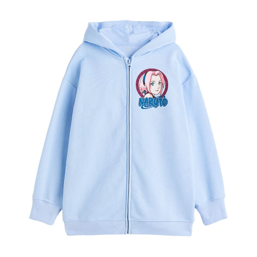 

Толстовка H&M Naruto Oversized Printed Hooded, голубой