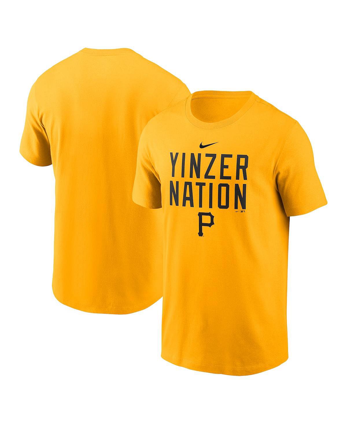 Мужская золотая футболка pittsburgh pirates yinzer nation local team Nike