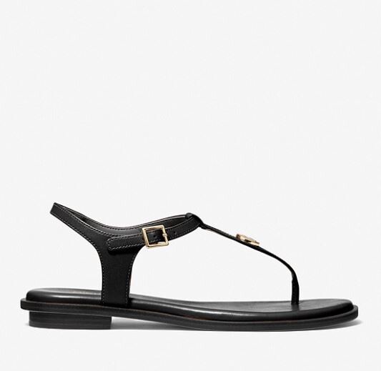 

Кожаные сандалии с Т-образным ремешком Michael Kors Michael Mallory Leather T-Strap, черный