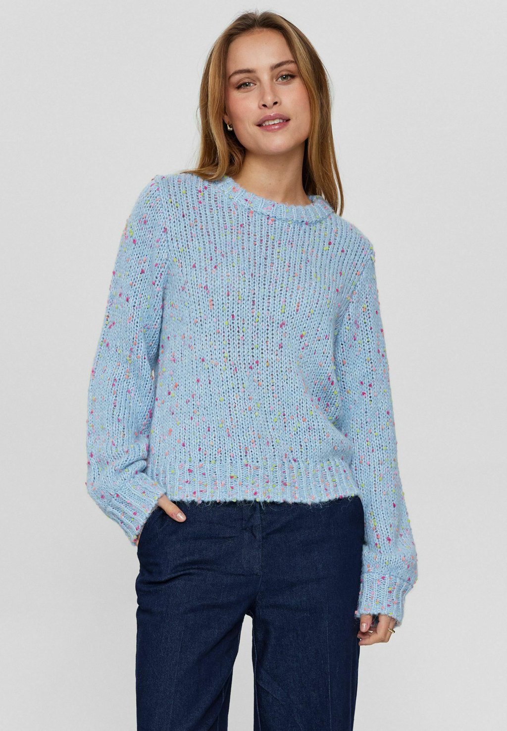 Вязаный свитер NUNEPS Nümph, цвет powder blue