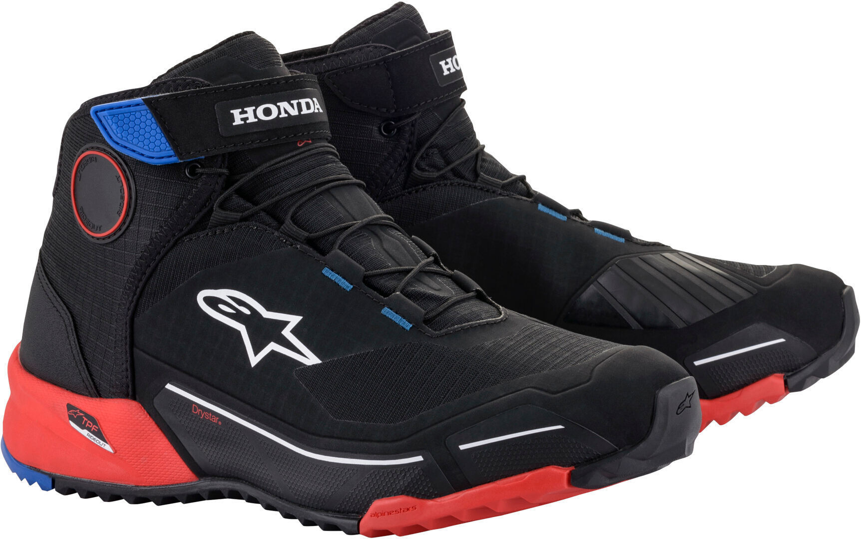 Мотоциклетные ботинки Alpinestars Honda CR-X Drystar, черный/красный/синий - фото