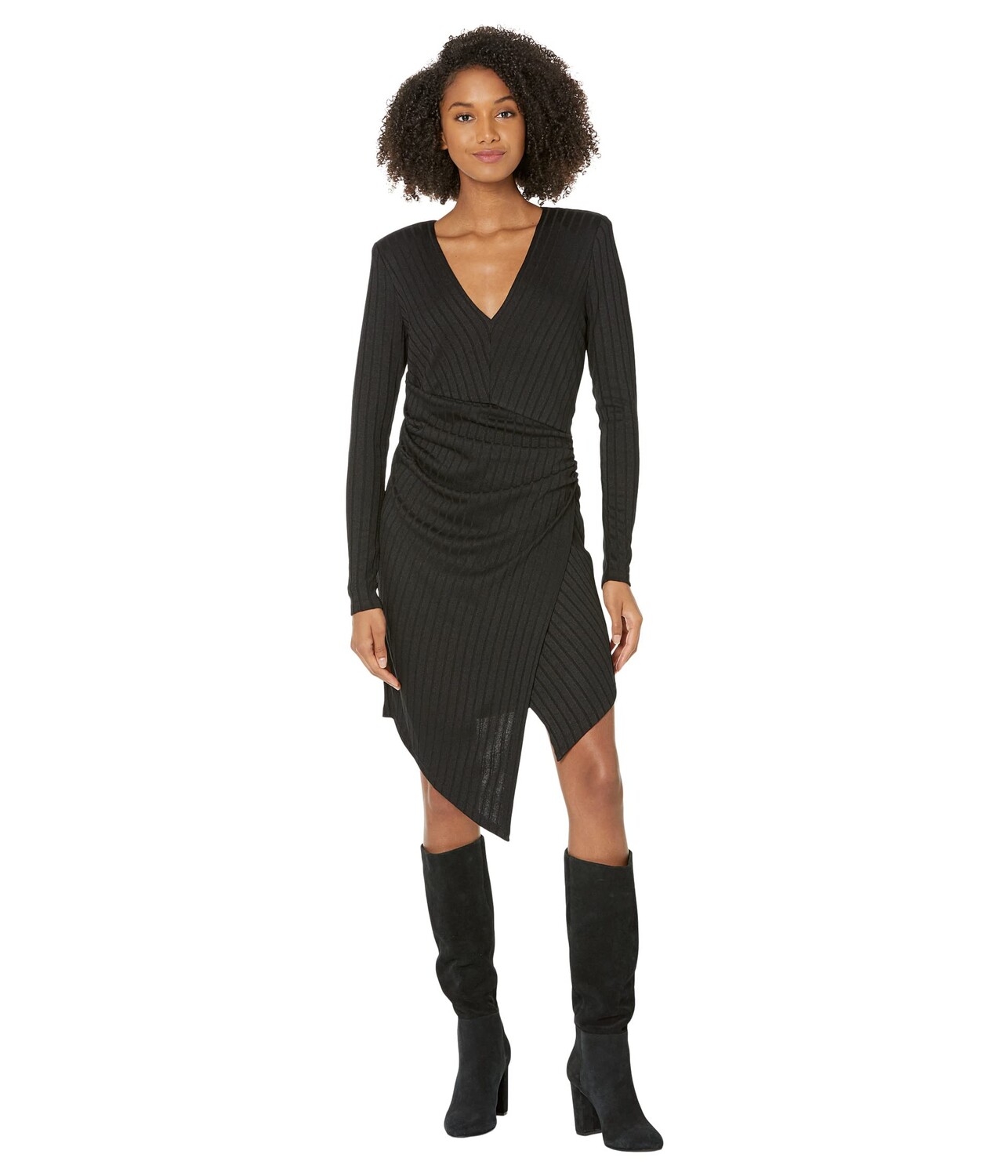

Платье BCBGMAXAZRIA, Long Sleeve Rib Jersey Dress