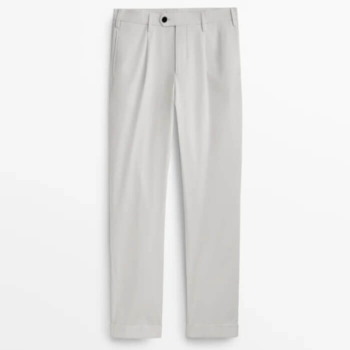 

Брюки Massimo Dutti Relaxed Fit Darted Chino, кремовый