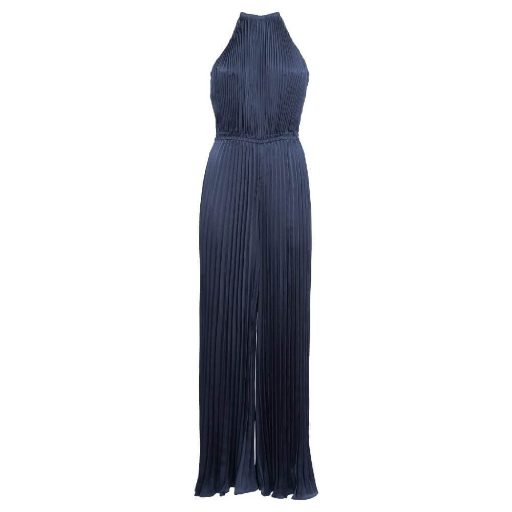

Комбинезон Michael Kors Halterneck Pleated, темно-синий