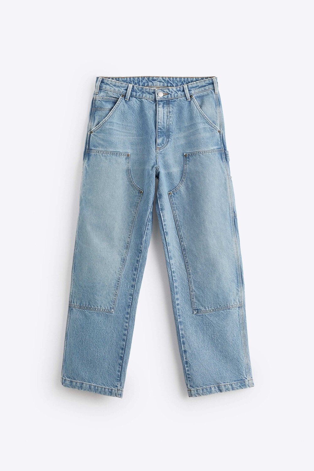 

Брюки Zara Carpenter With Pocket Detail X Rhuigi Limited Edition, голубой