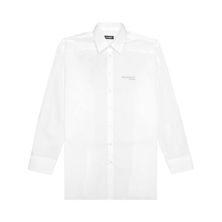 

Рубашка Raf Simons Big Fit Shirt With Embroidered Text In Back 'White', белый