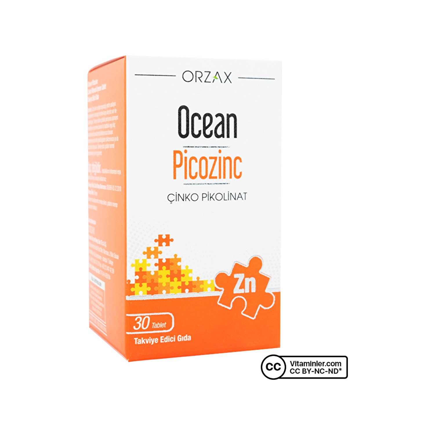 цена Пищевая добавка Ocean Picozinc Cinko Picolinate, 30 таблеток
