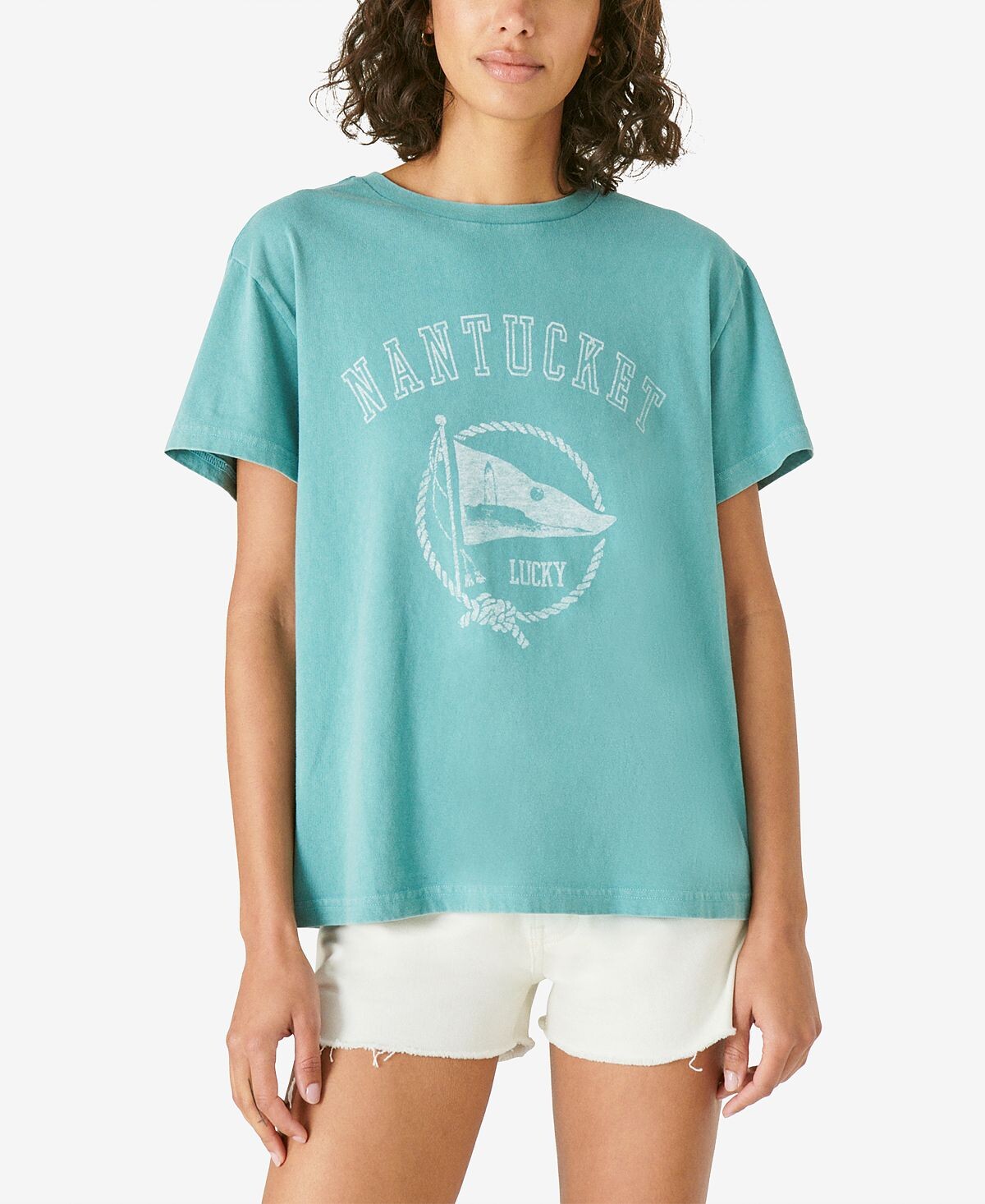 

Хлопковая футболка бойфренда nantucket Lucky Brand