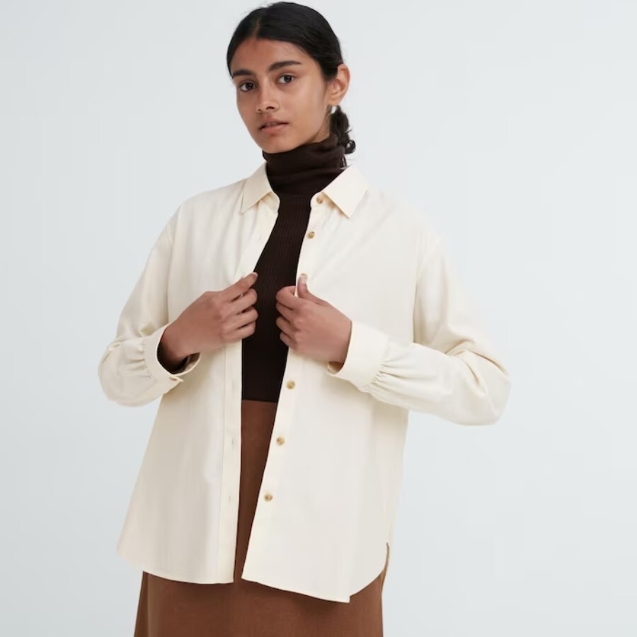 

Рубашка Uniqlo Soft, молочно-белый