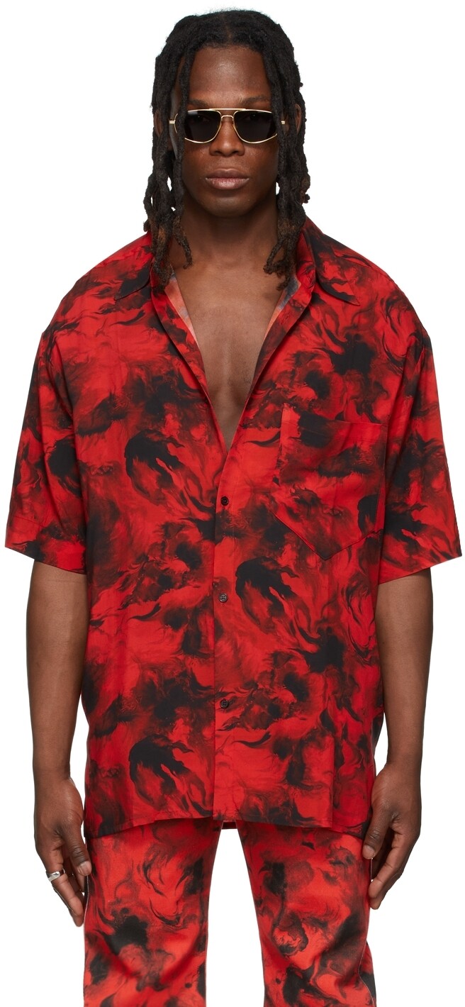 

Рубашка с коротким рукавом SSENSE Exclusive Red Rose Burst LU'U DAN