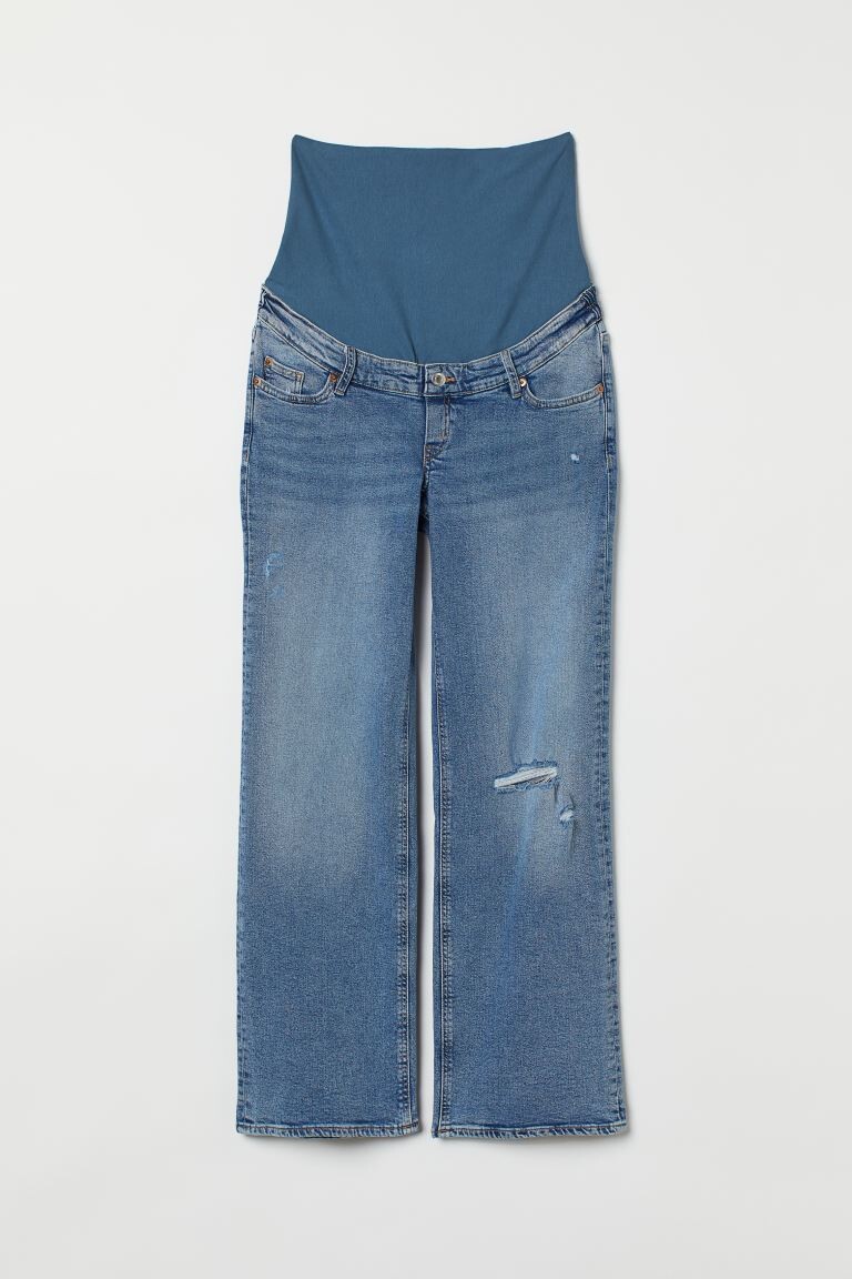 

Широкие высокие джинсы MAMA H&M, синий деним