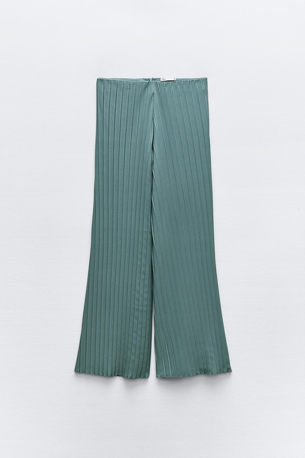 Брюки Zara Pleated, зеленовато-синий брюки zara pleated белый