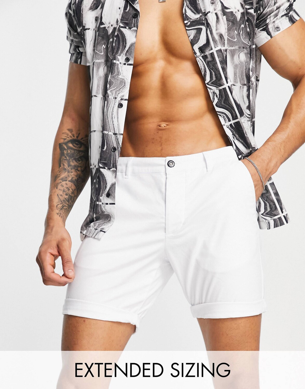 

Белые узкие шорты чинос ASOS DESIGN
