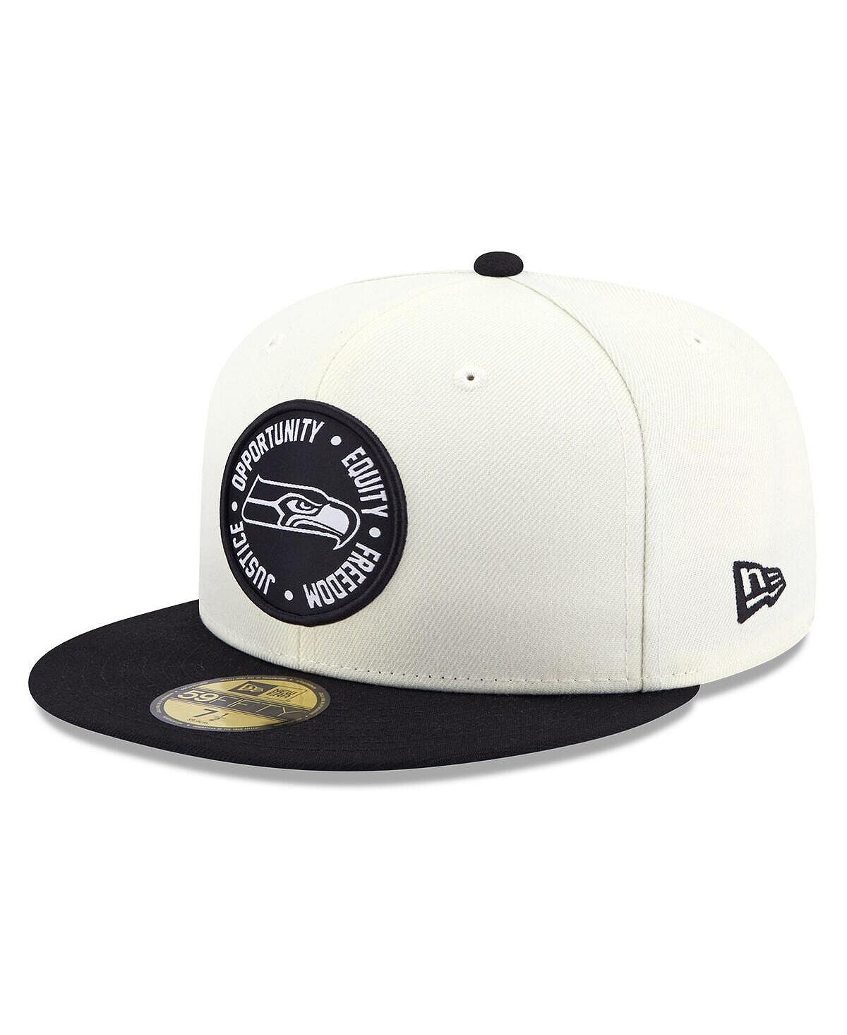 

Мужская кремовая, черная приталенная шляпа Seattle Seahawks 2022 Inspire Change 59FIFTY New Era