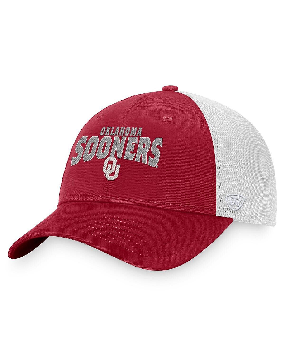 

Мужская малиново-белая кепка Oklahomaoons Breakout Trucker Snapback Top of the World