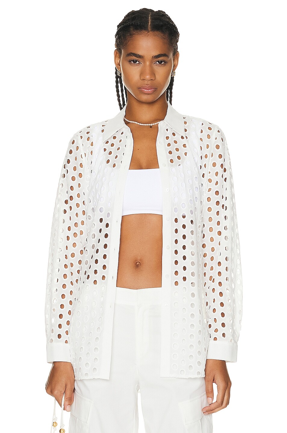 

Блузка L'Agence Lindy Eyelet, белый