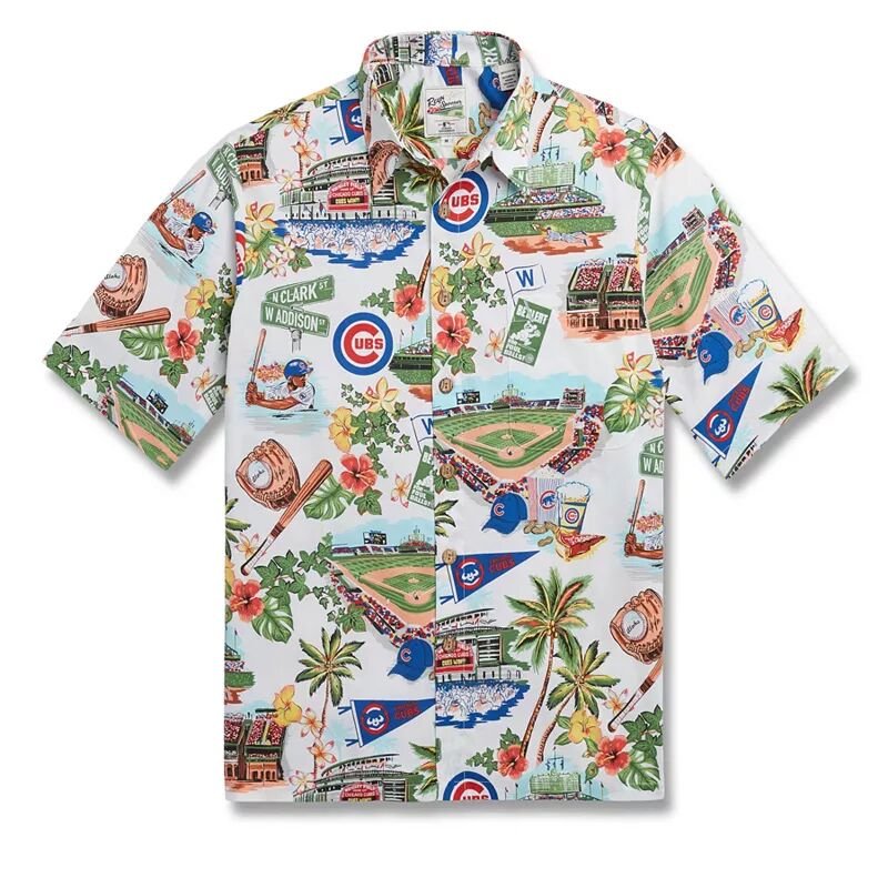 Мужская белая рубашка на пуговицах Reyn Spooner Chicago Cubs Scenic цена и фото