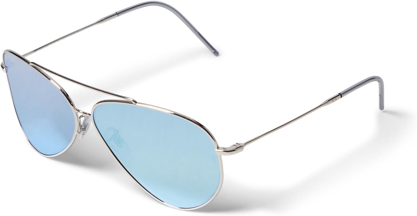 Солнцезащитные очки 62 mm 0RBR0101S Aviator Reverse Ray-Ban, цвет Silver/Dark Grey Mirrored Turquoise