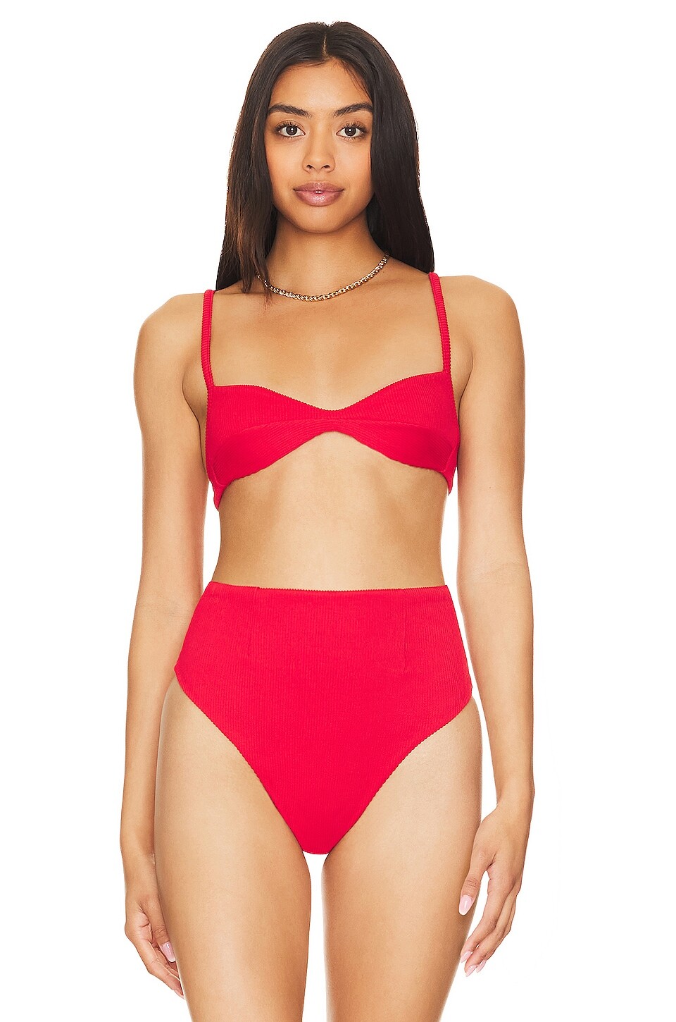 

Топ бикини HAIGHT. Monica Ribbed, цвет Red Shift