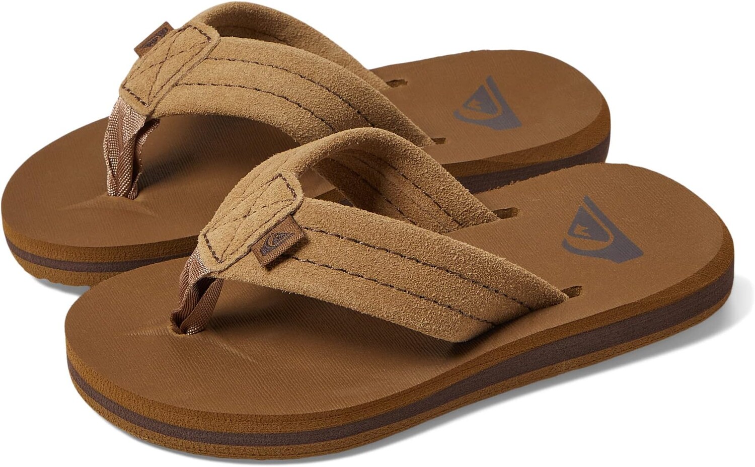 цена Шлепанцы Quiksilver Kids Carver Suede Core Flip Flops Quiksilver, цвет Tan 1