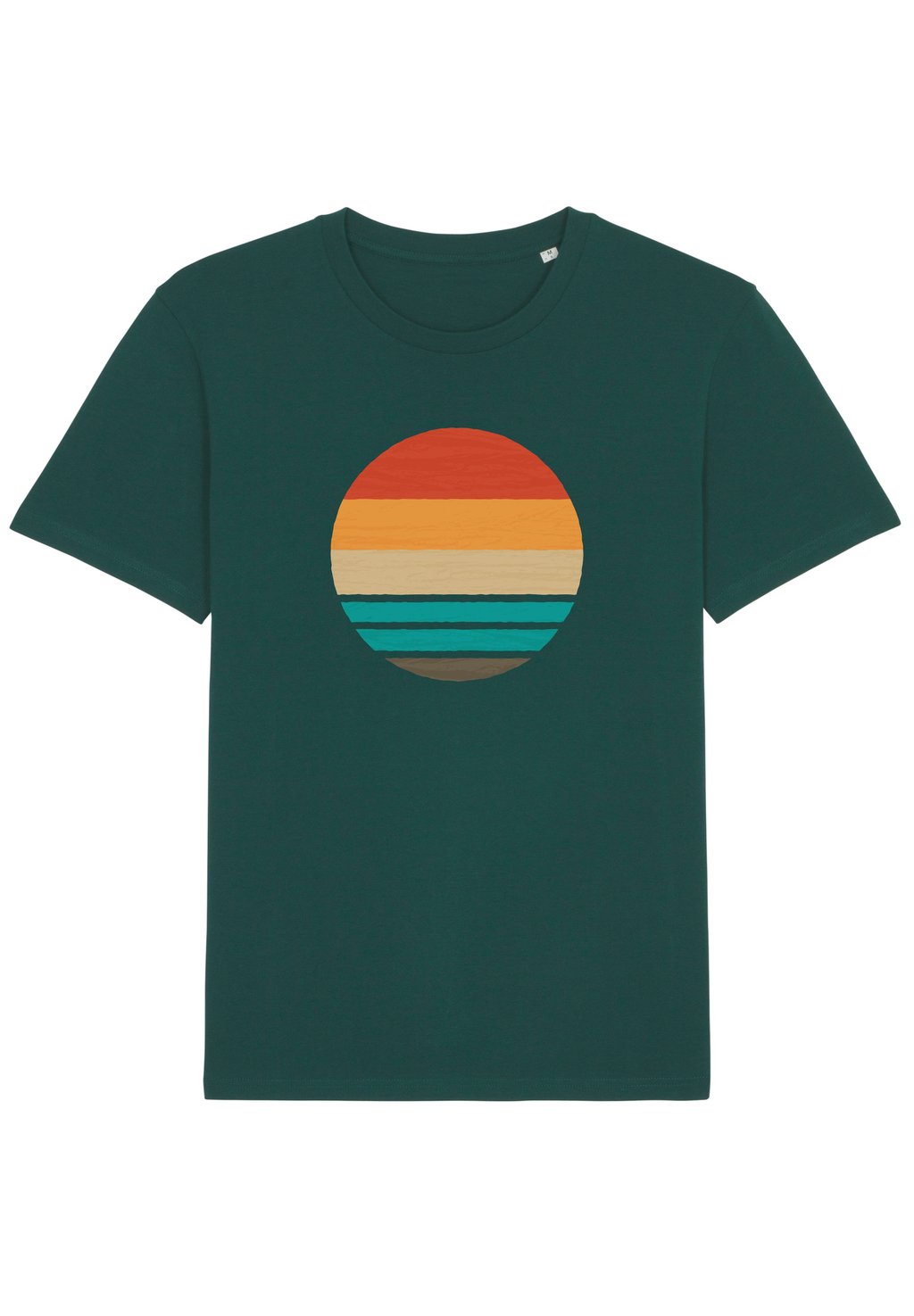 Футболка с принтом RETRO SUNSET OCEAN Watapparel, цвет glazed green