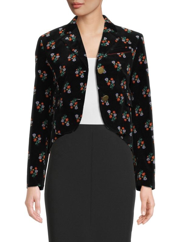 

Высокий низкий жакет с цветочным принтом Sonia Rykiel Black multi