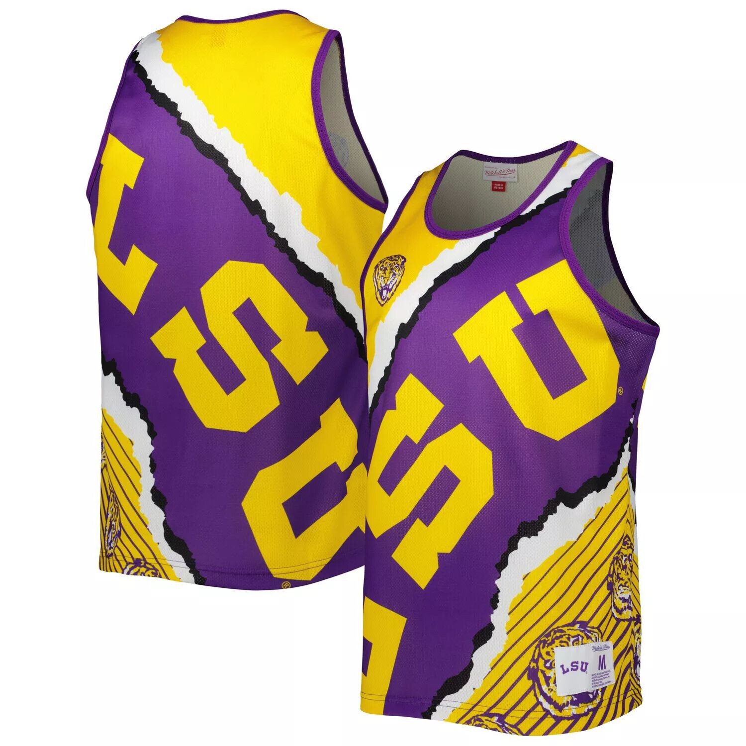 

Мужская майка Mitchell & Ness фиолетового/золотого цвета LSU Tigers Jumbotron 2.0 из сублимированной майки, Фиолетовый