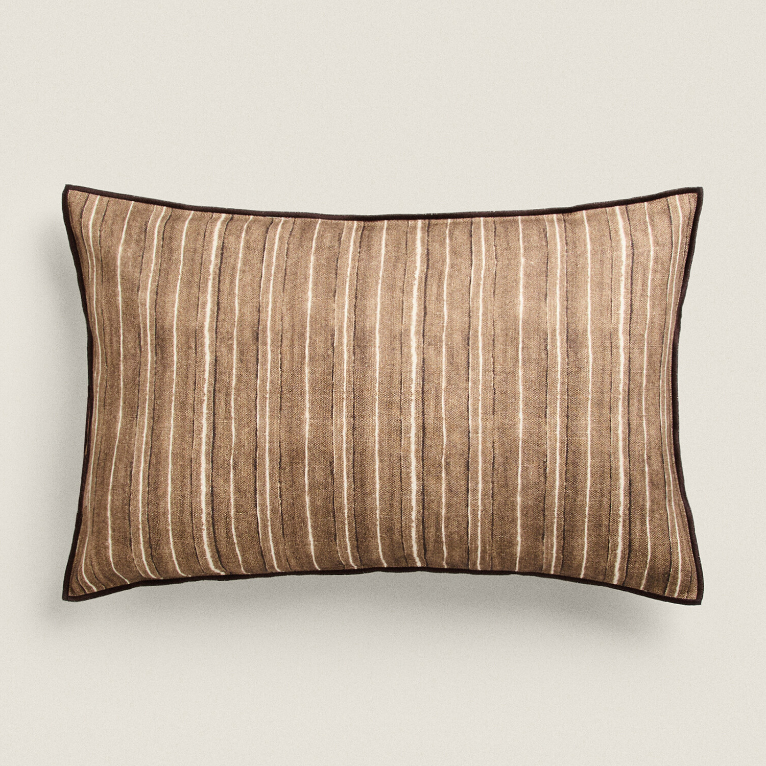 детский чехол для подушки zara home striped мультиколор Чехол для подушки Zara Home Striped Print, коричневый
