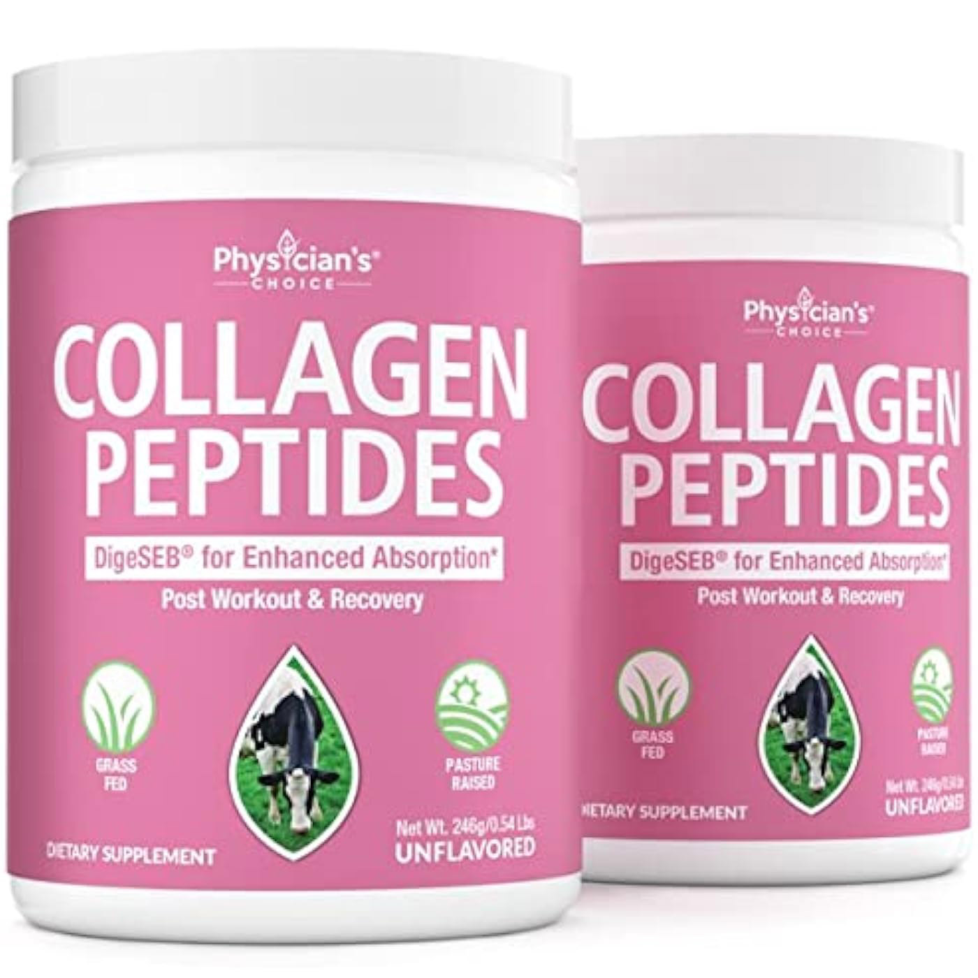 Коллаген Physician's Choice Peptides Powder, 2 х 246 гр naturvet пищеварительные ферменты пребиотики и пробиотики для собак и кошек в форме порошка 227 г 8 унций