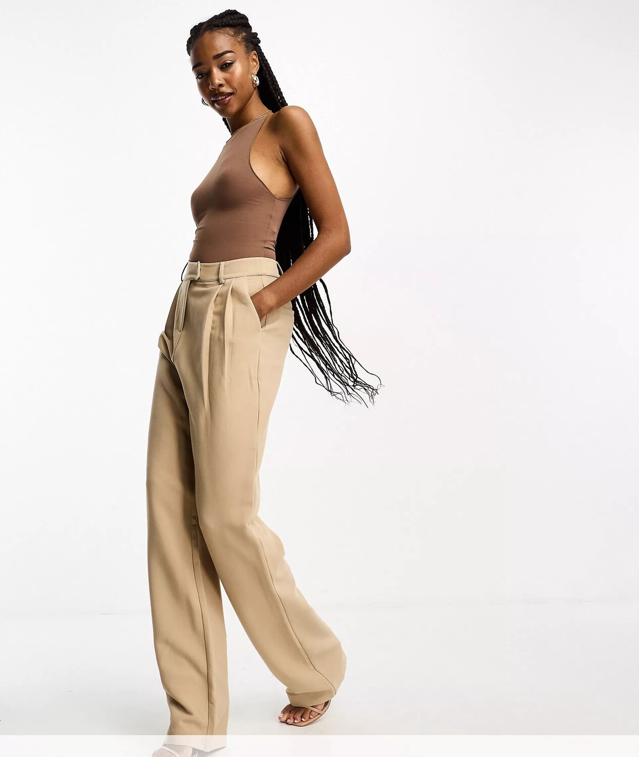 

Брюки 4th & Reckless Tall tailored slouchy trousers, бежевый